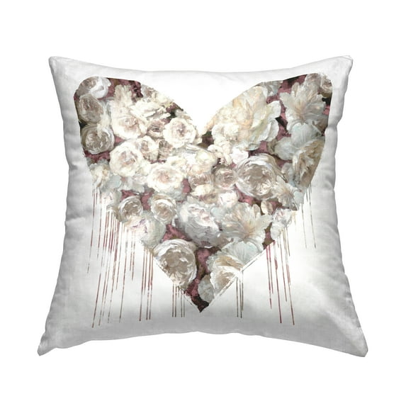 Stupell Industries Traditional Rose Blossom Heart Shape Printed Throw Pillow Design by Lindsay Rodgers