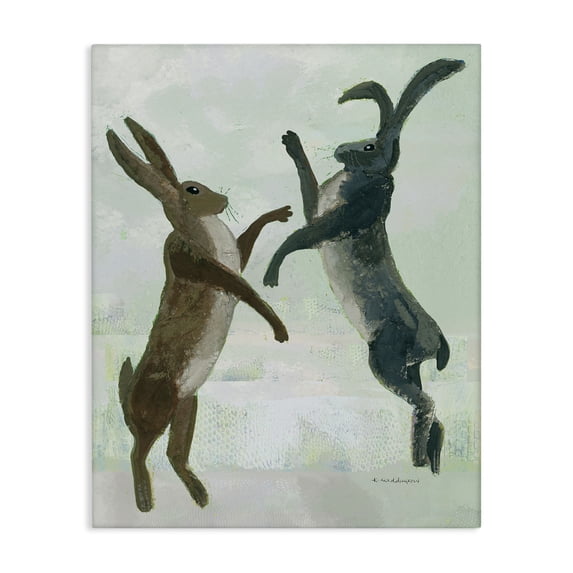 Stupell Industries Traditional Rustic Boxing Hares Canvas Art, 36 x 48, by Kay Widdowson