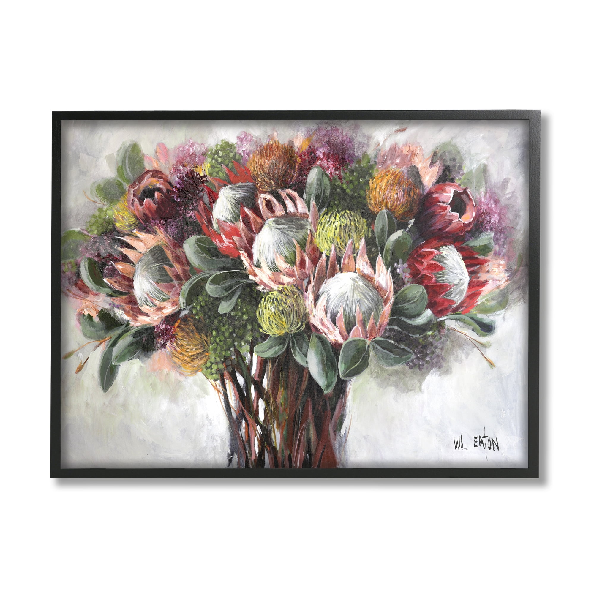 Stupell Industries Traditional Rustic Vase Botanical & Floral Painting Black Framed Art Print Wall Art, 30 x 24