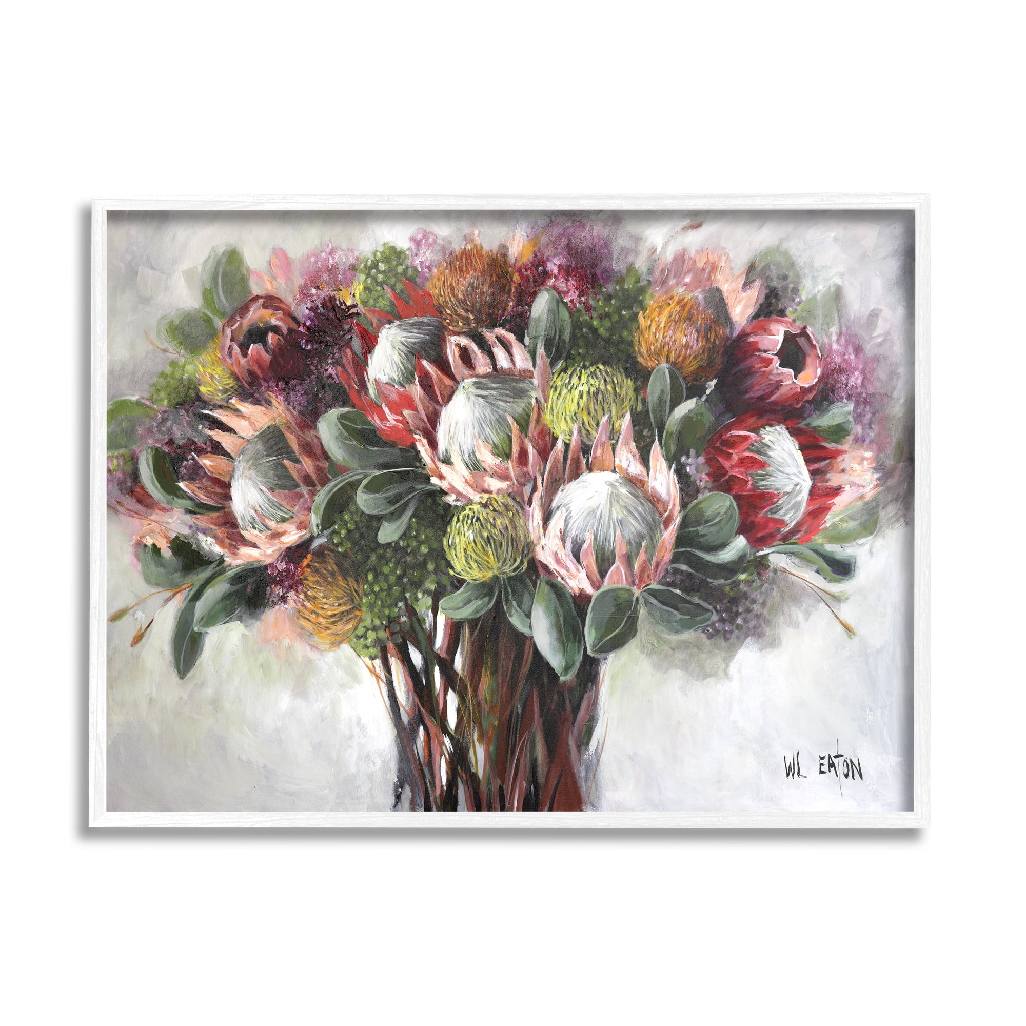 Stupell Industries Traditional Rustic Vase Botanical & Floral Painting White Framed Art Print Wall Art, 14 x 11