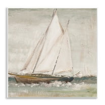 Stupell Industries Traditional Sailboat Splash Transportation Painting Unframed Art Print Wall Art, 12 x 12