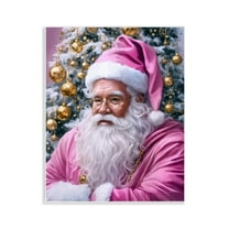 Stupell Industries Traditional Santa in Pink People Painting Unframed Art Print Wall Art, 11 x 14