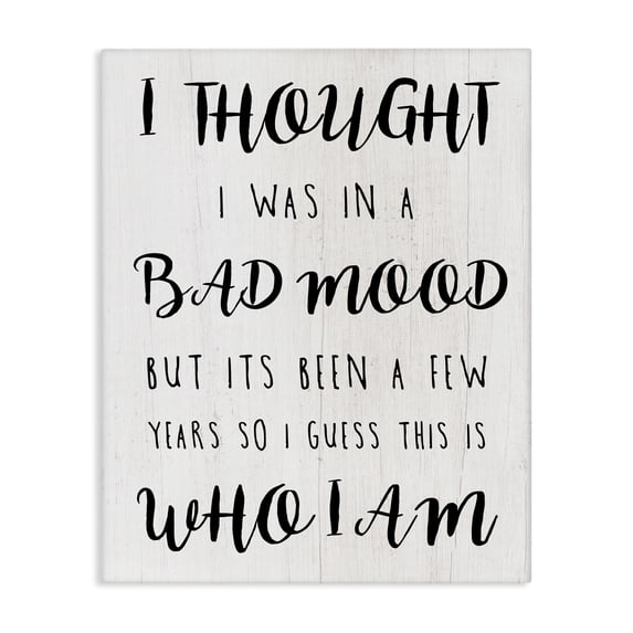 Stupell Industries Traditional Sassy Bad Mood Attitude Canvas Art, 36 x 48, by Lil' Rue