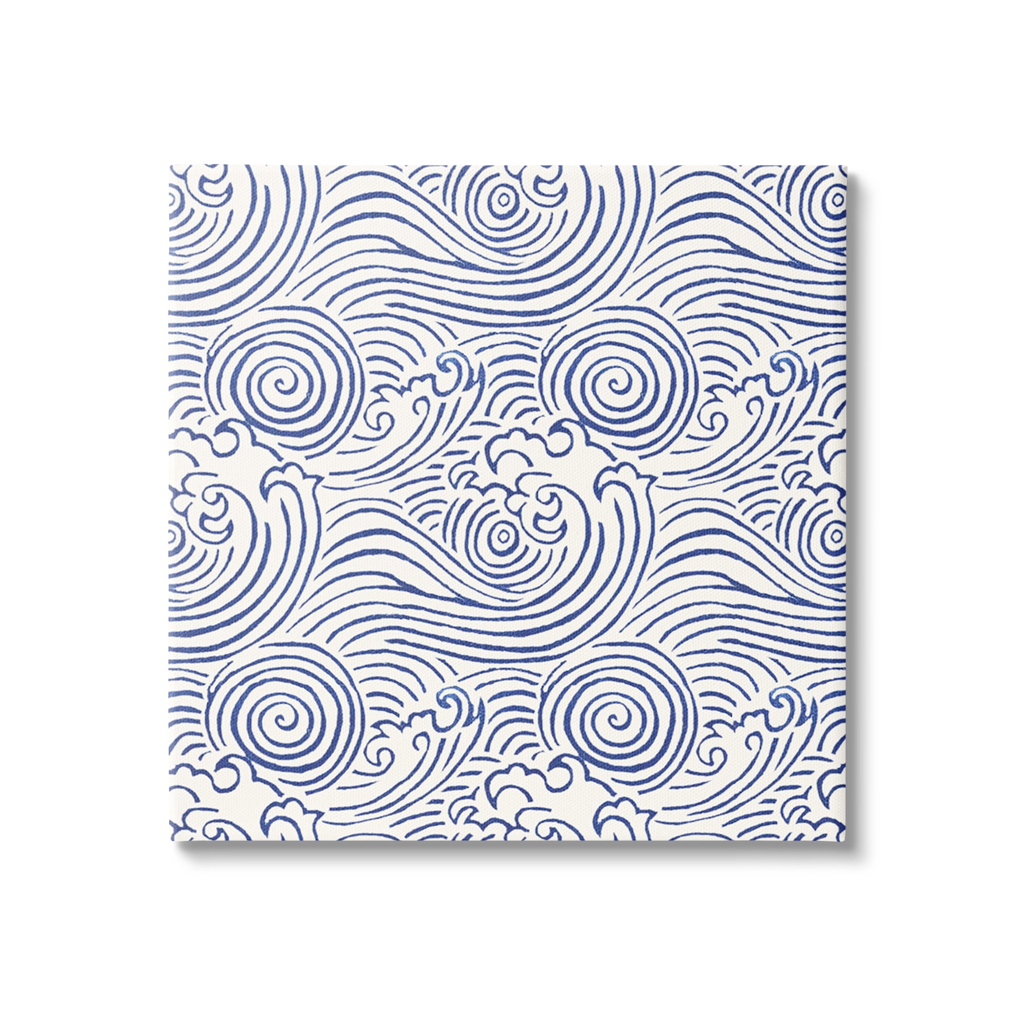 Stupell Industries Traditional Sea Waves Pattern Nature Painting Gallery Wrapped Canvas Art Print Wall Art, 24 x 24
