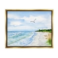 thumbnail image 1 of Stupell Industries Traditional Seagull over Beach Landscape Painting Gold Floater Framed Canvas Art Print Wall Art, 31 x 25, 1 of 10