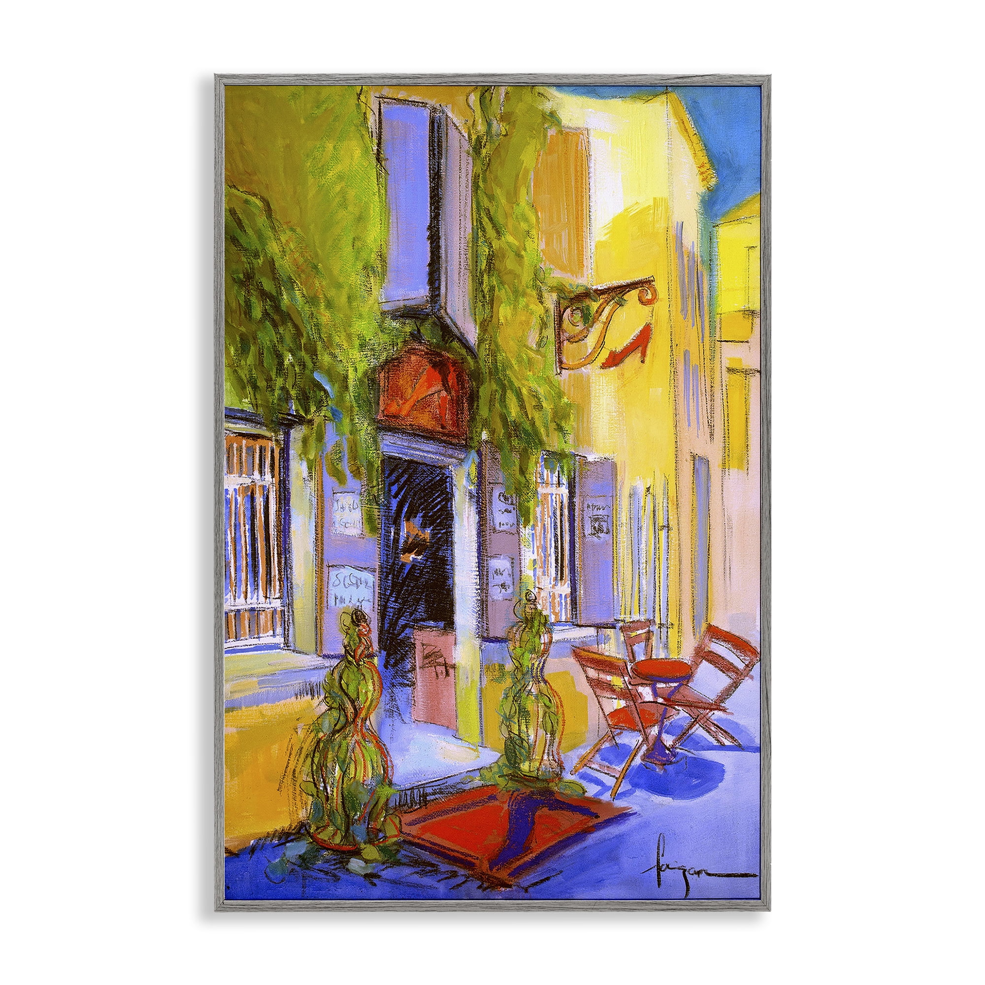 Stupell Industries Traditional Shoe Shop Building Scenic & Cityscapes Painting Gray Framed Art Print Wall Art, 12 x 18