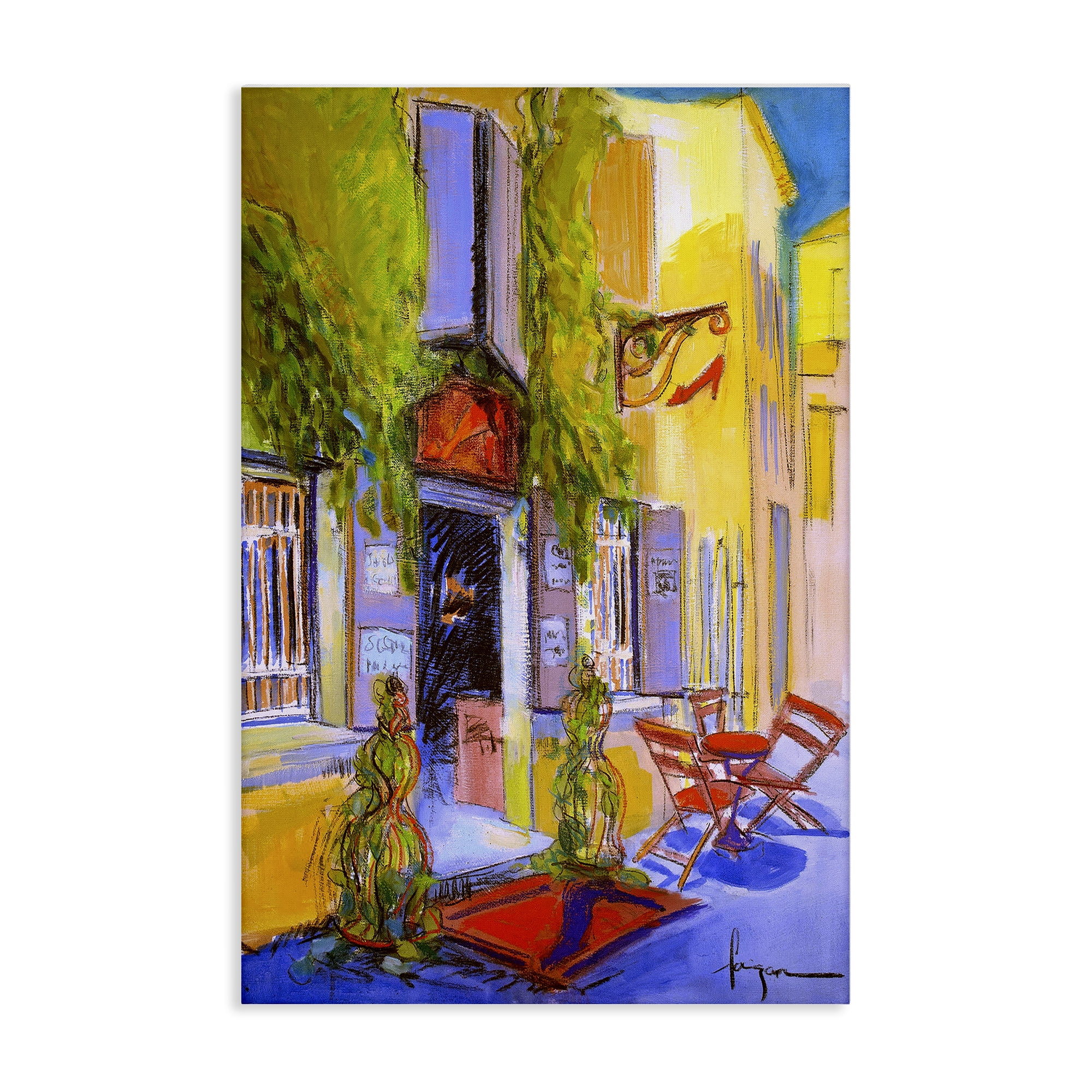 Stupell Industries Traditional Shoe Shop Building Scenic & Cityscapes Painting Wrapped Canvas Art Print Wall Art, 24 x 36