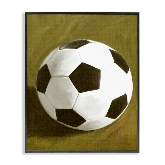 Stupell Industries Traditional Soccer Ball Sports Painting Black Framed Art Print Wall Art, 11 x 14