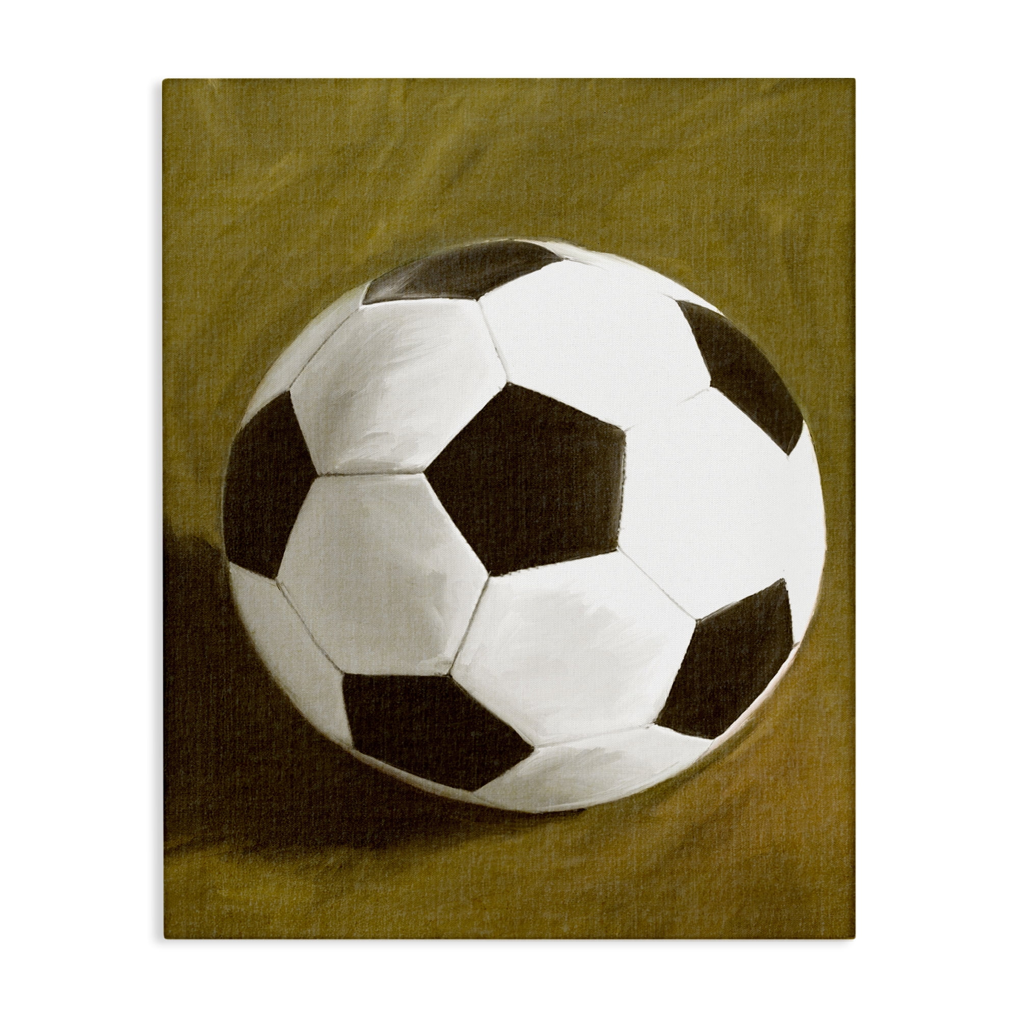 Stupell Industries Traditional Soccer Ball Sports Painting Wrapped Canvas Art Print Wall Art, 36 x 48