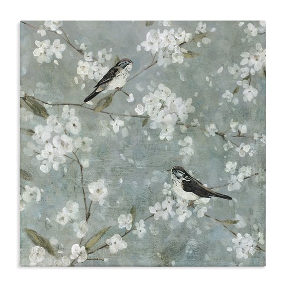Stupell Industries Traditional Sparrows & Cherry Blossoms Canvas Art, 36 x 36, by Carol Robinson