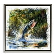 thumbnail image 1 of Stupell Industries Traditional Splashing Lake Bass Gray Floating Frame Canvas Art, 18 x 18, by LSR Design Studio, 1 of 8