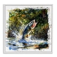 thumbnail image 1 of Stupell Industries Traditional Splashing Lake Bass White Framed Giclee Art, 17 x 17, by LSR Design Studio, 1 of 8