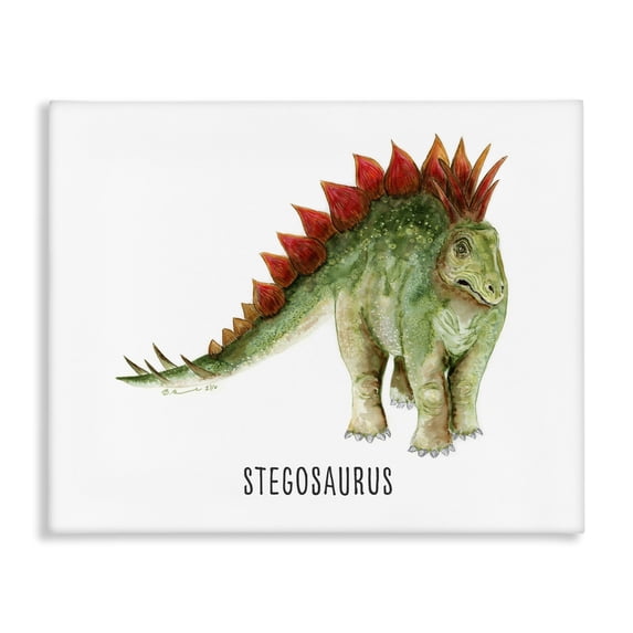 Stupell Industries Traditional Stegosaurus Dinosaur Learning Canvas Art, 40 x 30, by Brett Blumenthal