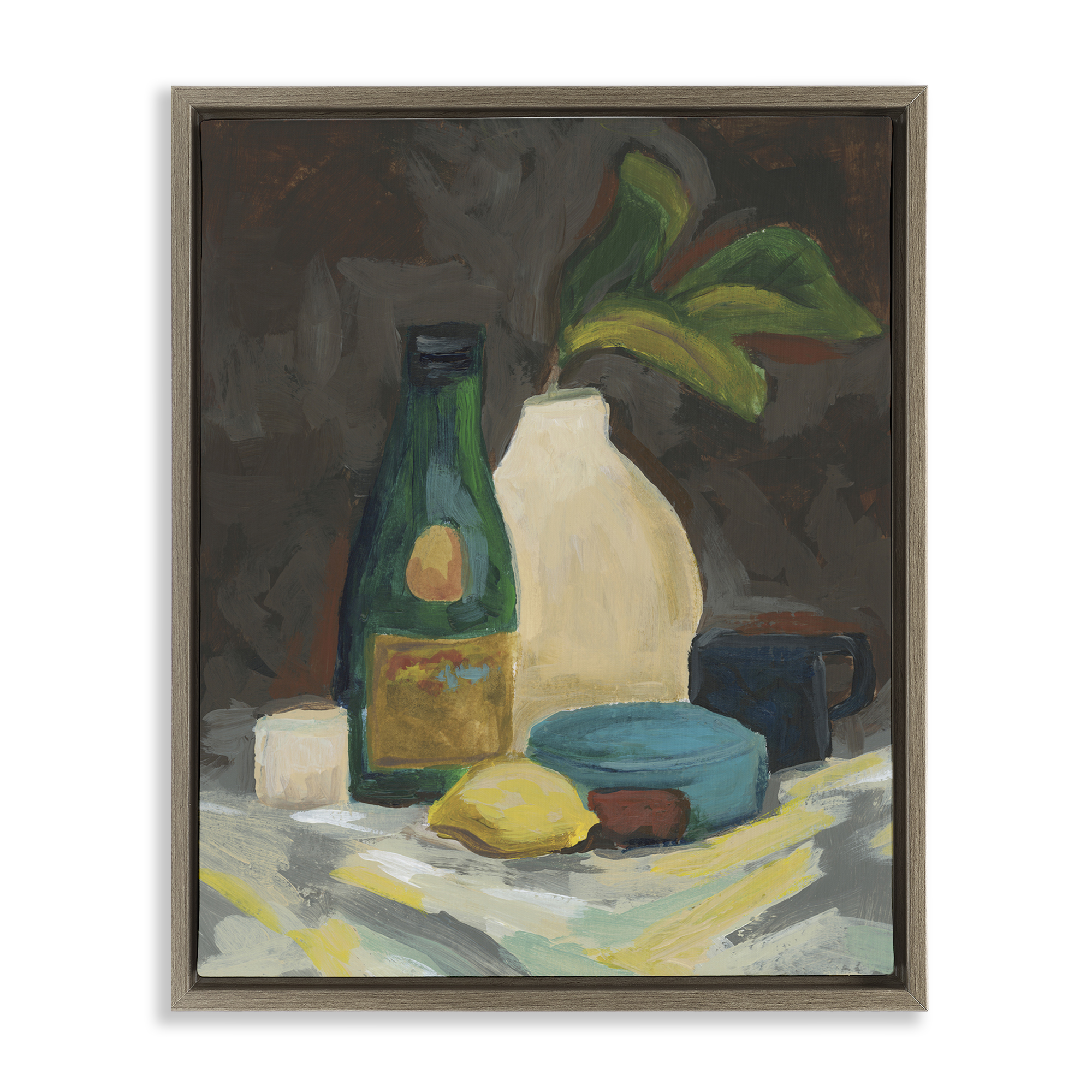 Stupell Industries Traditional Still Life Depiction Plants & Flowers Painting Brown Floater Framed Canvas Art Print Wall Art, 25 x 31