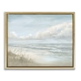 thumbnail image 1 of Stupell Industries Traditional Stormy Surf Beach View Gold Floating Frame Canvas Art, 21 x 17, by Georgia Janisse, 1 of 8