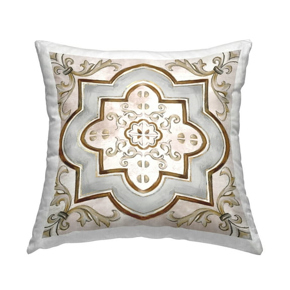 Stupell Industries Traditional Symmetrical Tile Decorative Printed Throw Pillow Design by Eli Jones.