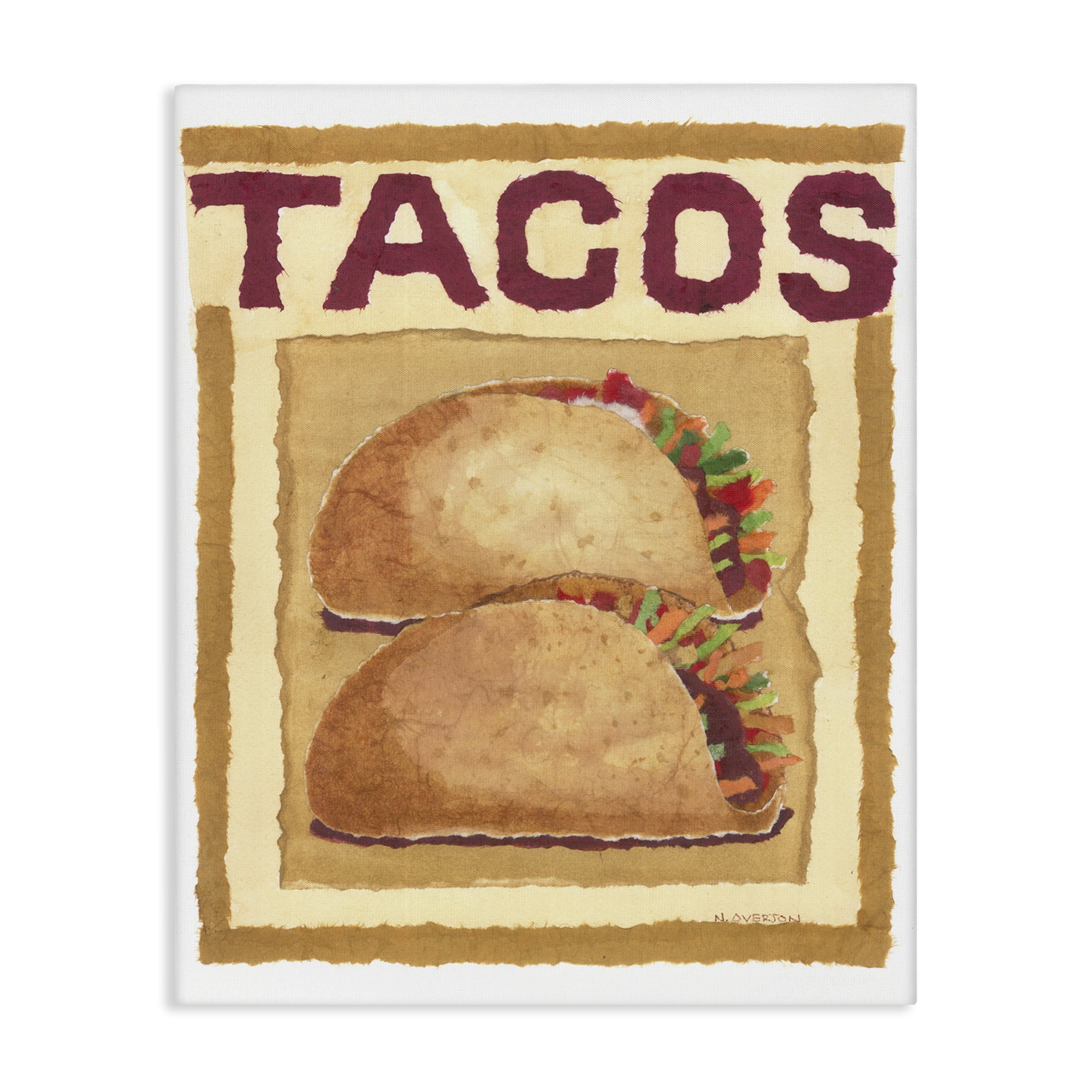 Stupell Industries Traditional Tacos Duo Food & Beverage Painting Gallery Wrapped Canvas Art Print Wall Art, 30 x 40