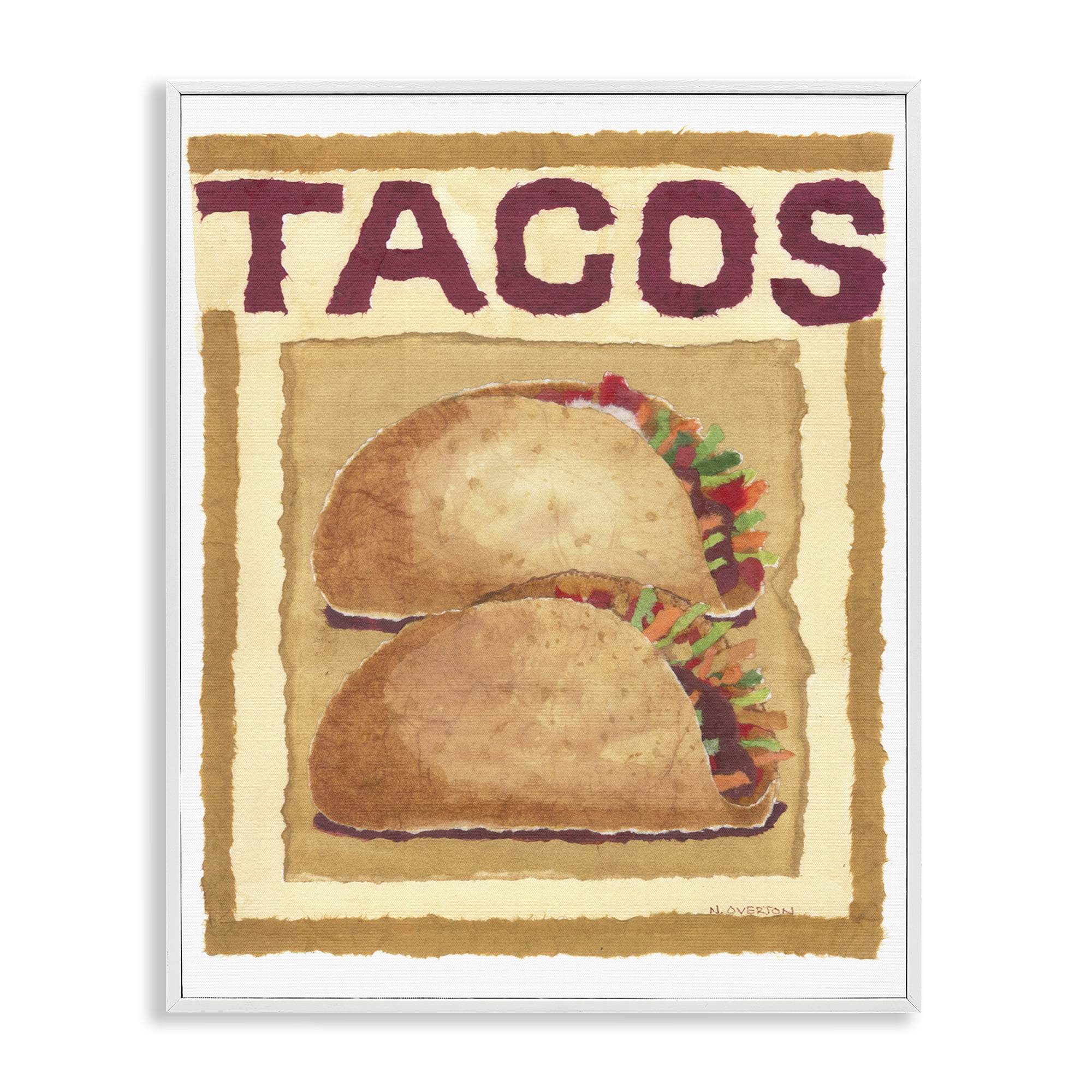 Stupell Industries Traditional Tacos Duo Food & Beverage Painting White Framed Art Print Wall Art, 24 x 30