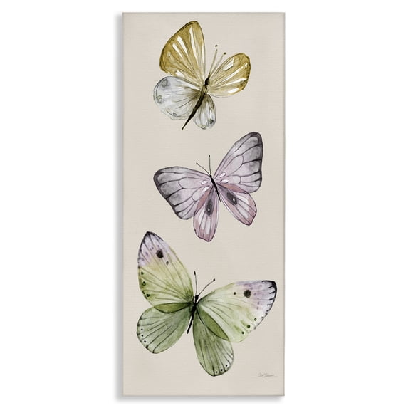 Stupell Industries Traditional Three Timeless Butterflies Canvas Art, 20 x 48, by Carol Robinson