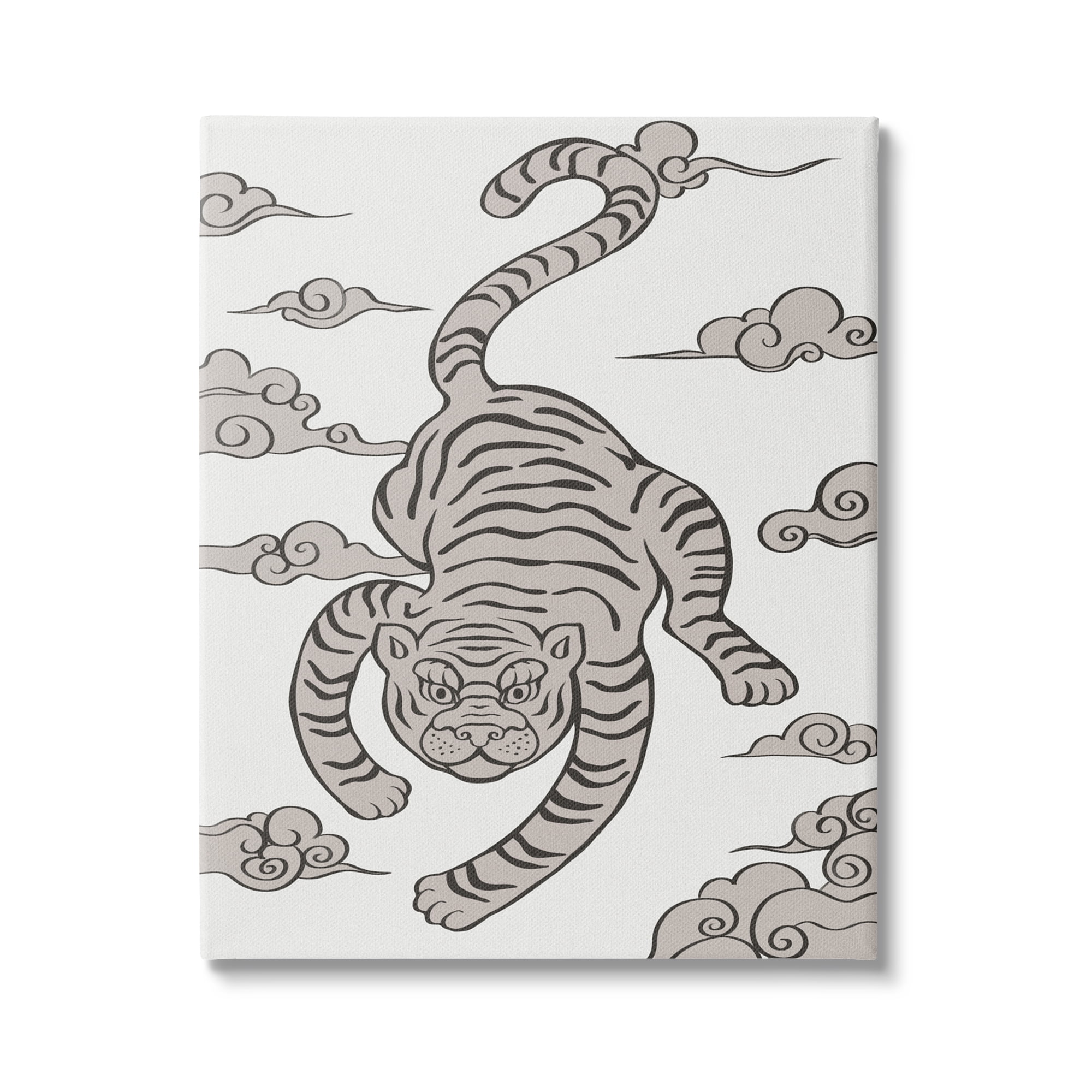 Stupell Industries Traditional Tiger Stripes Cloud Pattern Jungle Animal Graphic Art Gallery Wrapped Canvas Print Wall Art, Design by Ziwei Li