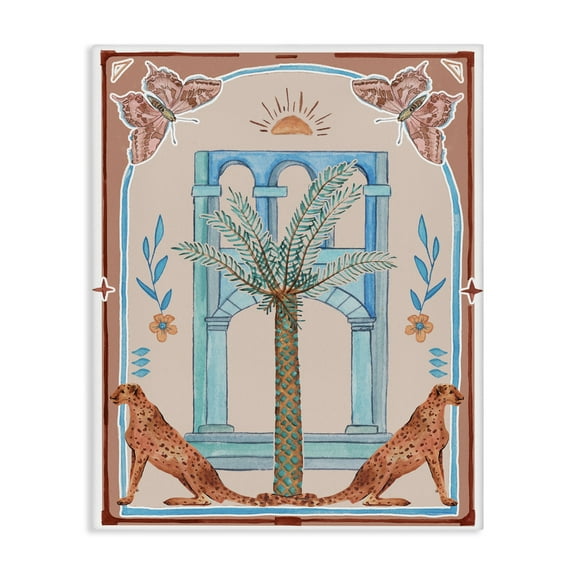 Stupell Industries Traditional Tropics Architecture Animals & Insects Painting Gallery Wrapped Canvas Art Print Wall Art, 16 x 20