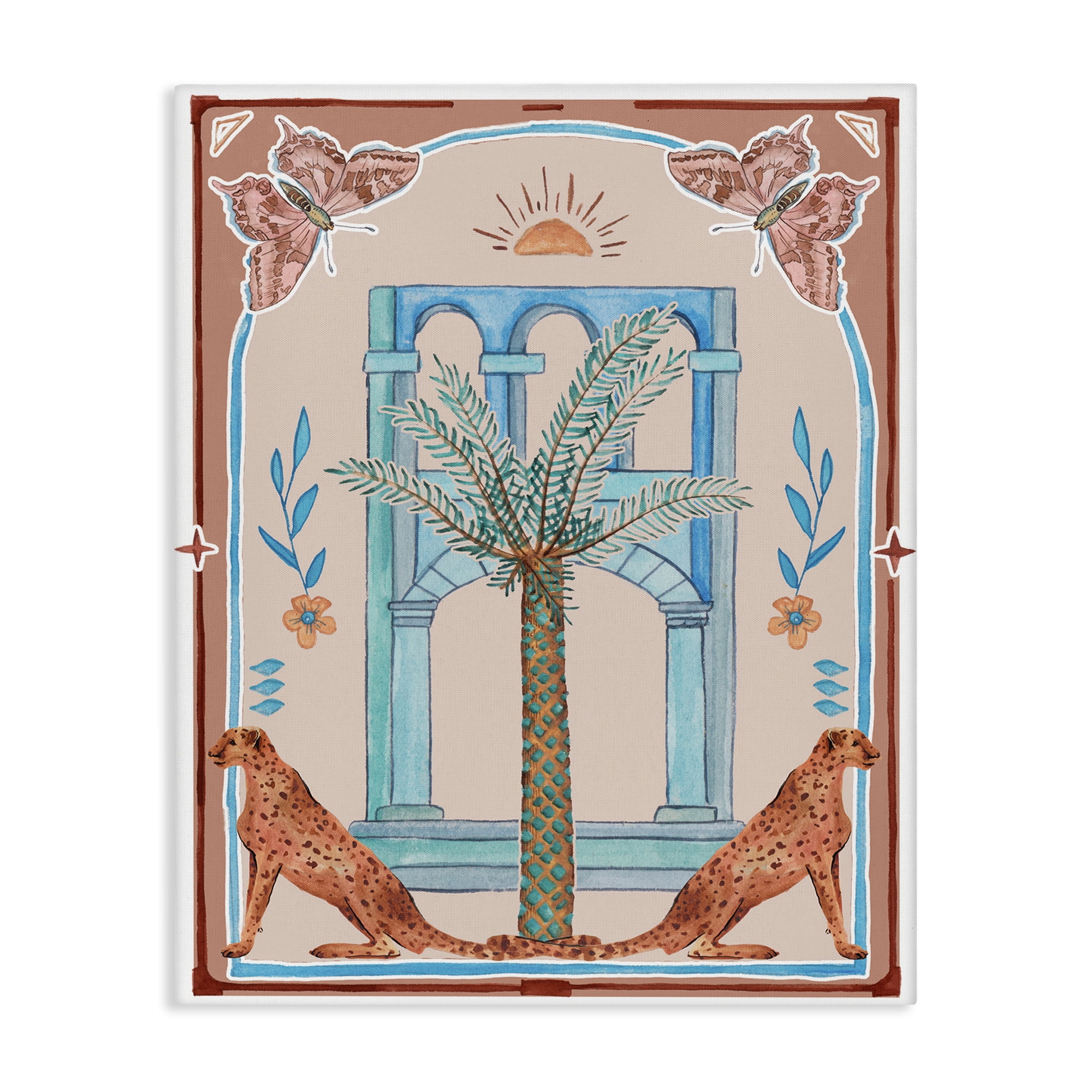 Stupell Industries Traditional Tropics Architecture Animals & Insects Painting Gallery Wrapped Canvas Art Print Wall Art, 36 x 48