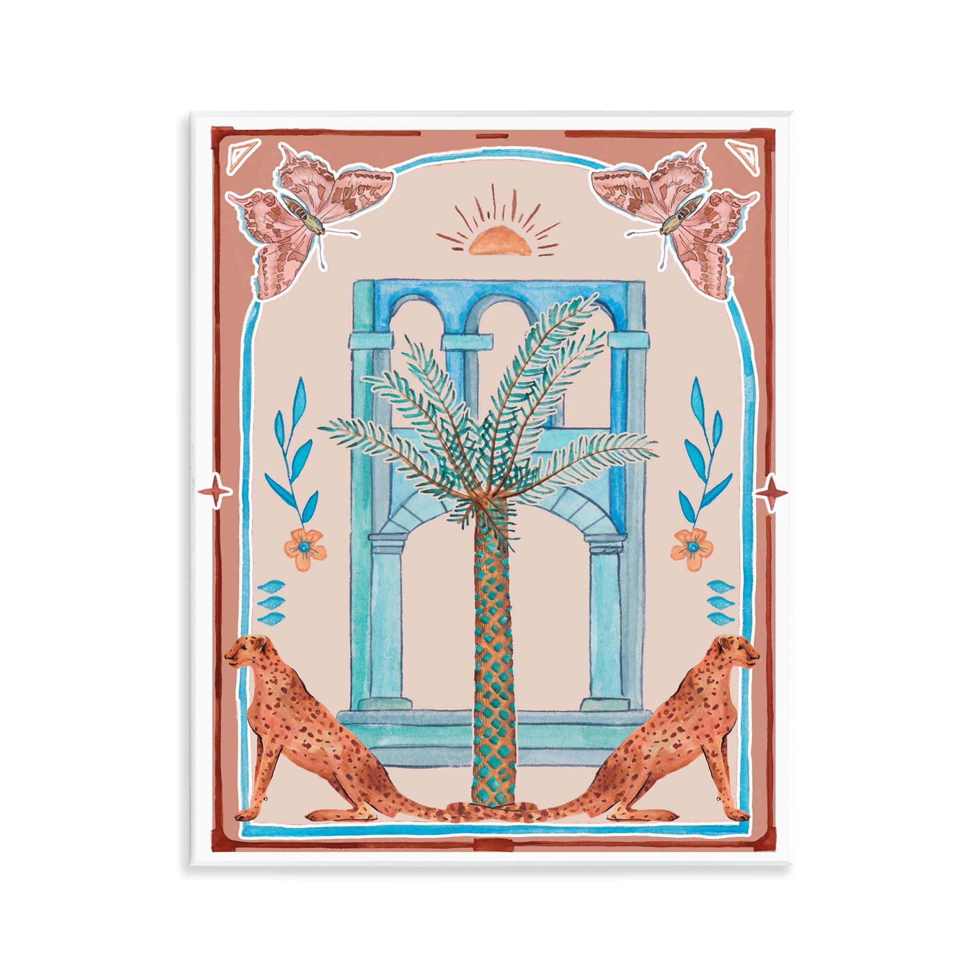 Stupell Industries Traditional Tropics Architecture Animals & Insects Painting Unframed Art Print Wall Art, 11 x 14