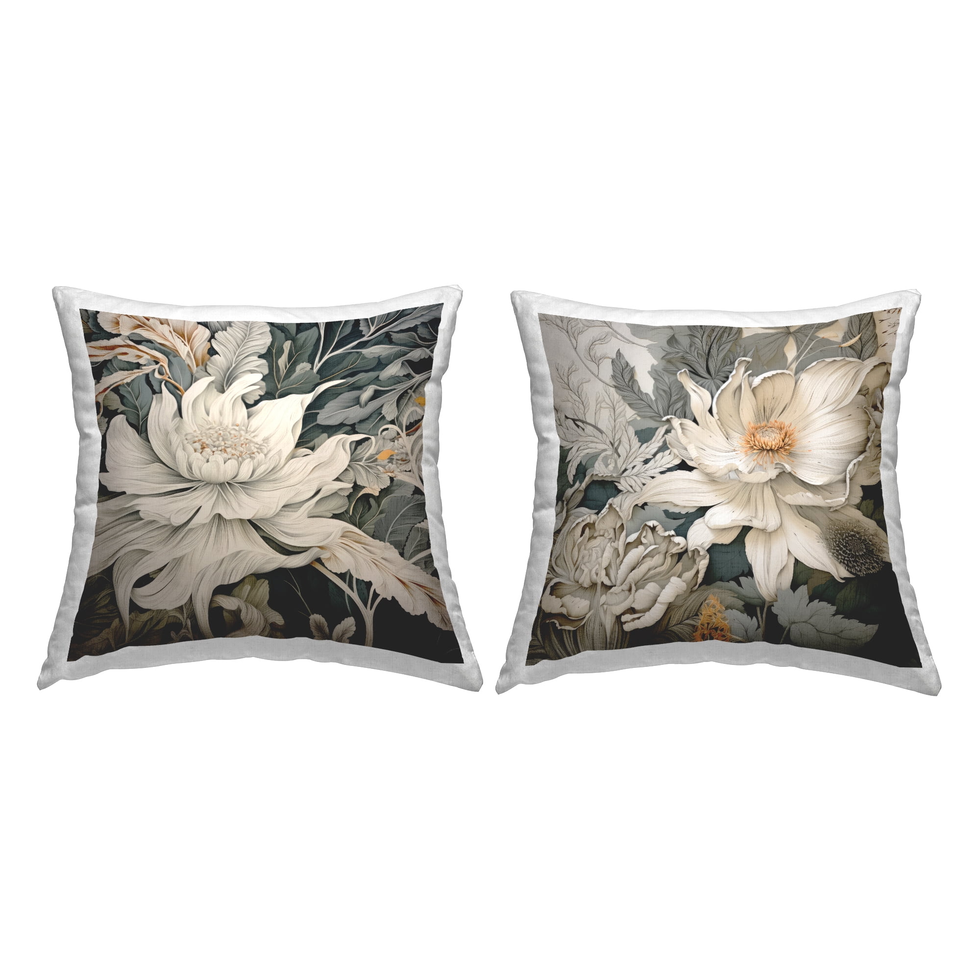 Stupell Industries Traditional Vintage Blooms 2 Piece Decorative Printed Throw Pillow Set, 18 x 18