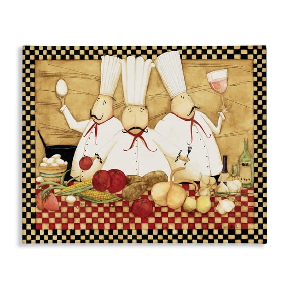 Stupell Industries Traditional Vintage Chefs Checkered Kitchen Canvas Art, 20 x 16, by Dan DiPaolo