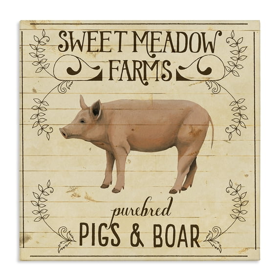 Stupell Industries Traditional Vintage Farm Pig Advertisement Canvas Art, 17 x 17, by Grace Popp