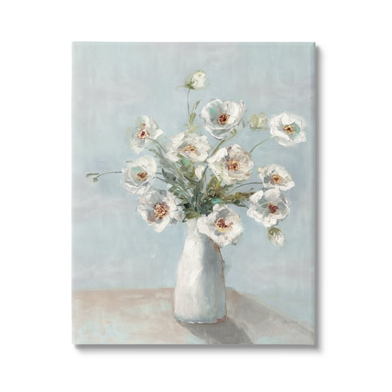 Stupell Industries Traditional White Blooms Botanical & Floral Painting Gallery Wrapped Canvas Art Print Wall Art, 16 x 20