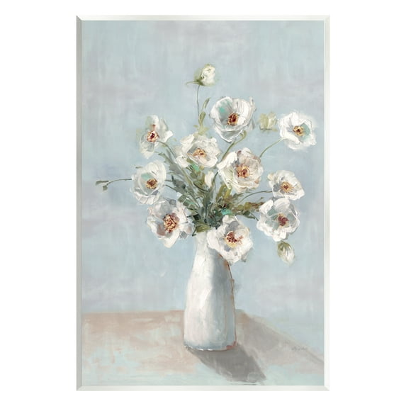 Stupell Industries Traditional White Blooms Botanical & Floral Painting Unframed Art Print Wall Art, 10 x 15