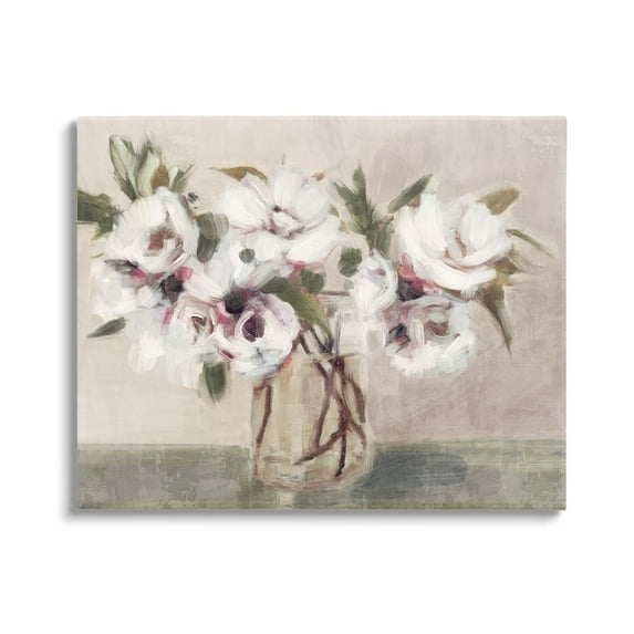 Stupell Industries Traditional White Blooms Bouquet Botanical & Floral Painting Gallery Wrapped Canvas Print Wall Art