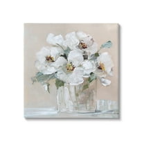 Stupell Industries Traditional White Blooms Flower Arrangement Still Life Painting Gallery Wrapped Canvas Print Wall Art, Design by Sally Swatland