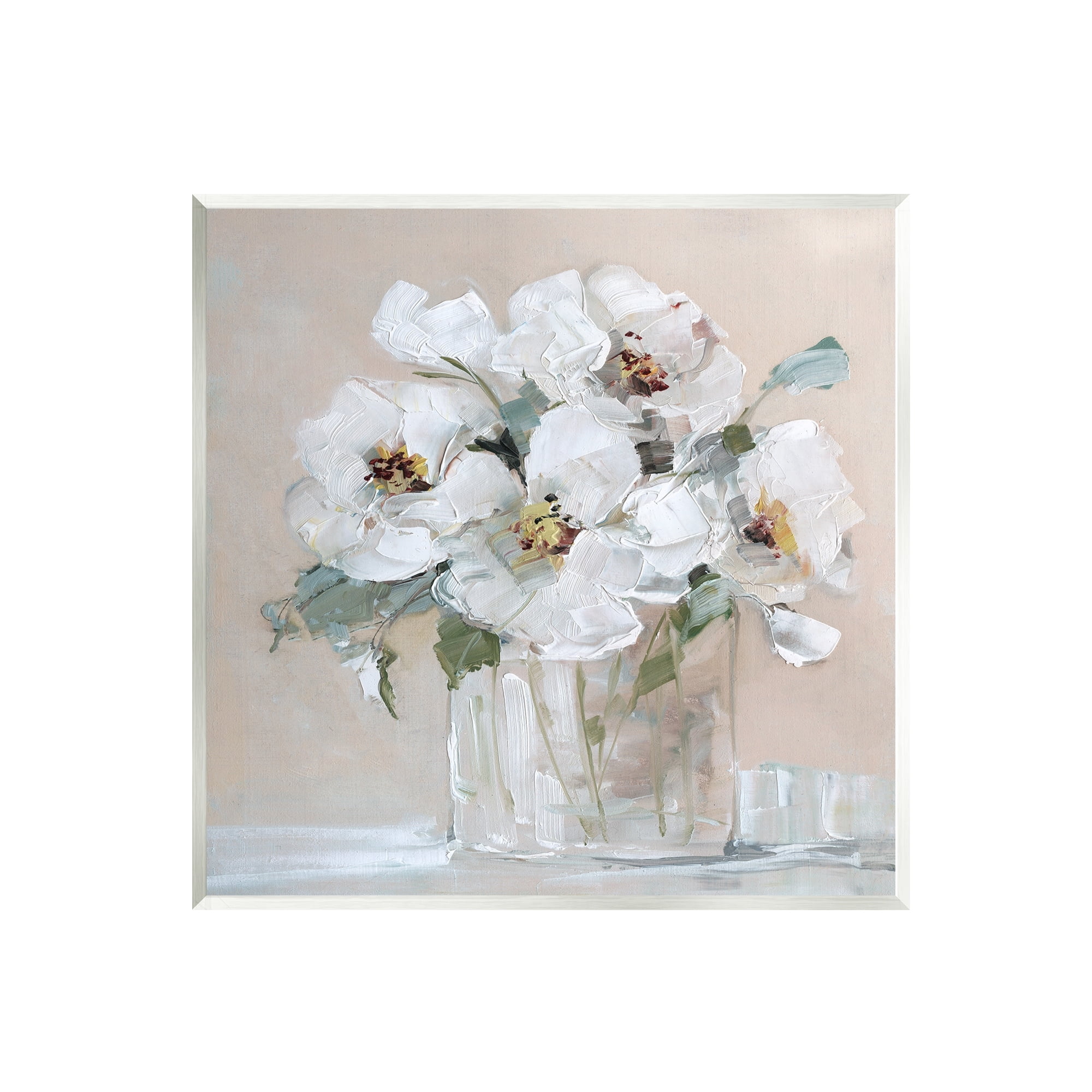 Stupell Industries Traditional White Blooms Flower Arrangement Still Life Painting Unframed Art Print Wall Art, Design by Sally Swatland