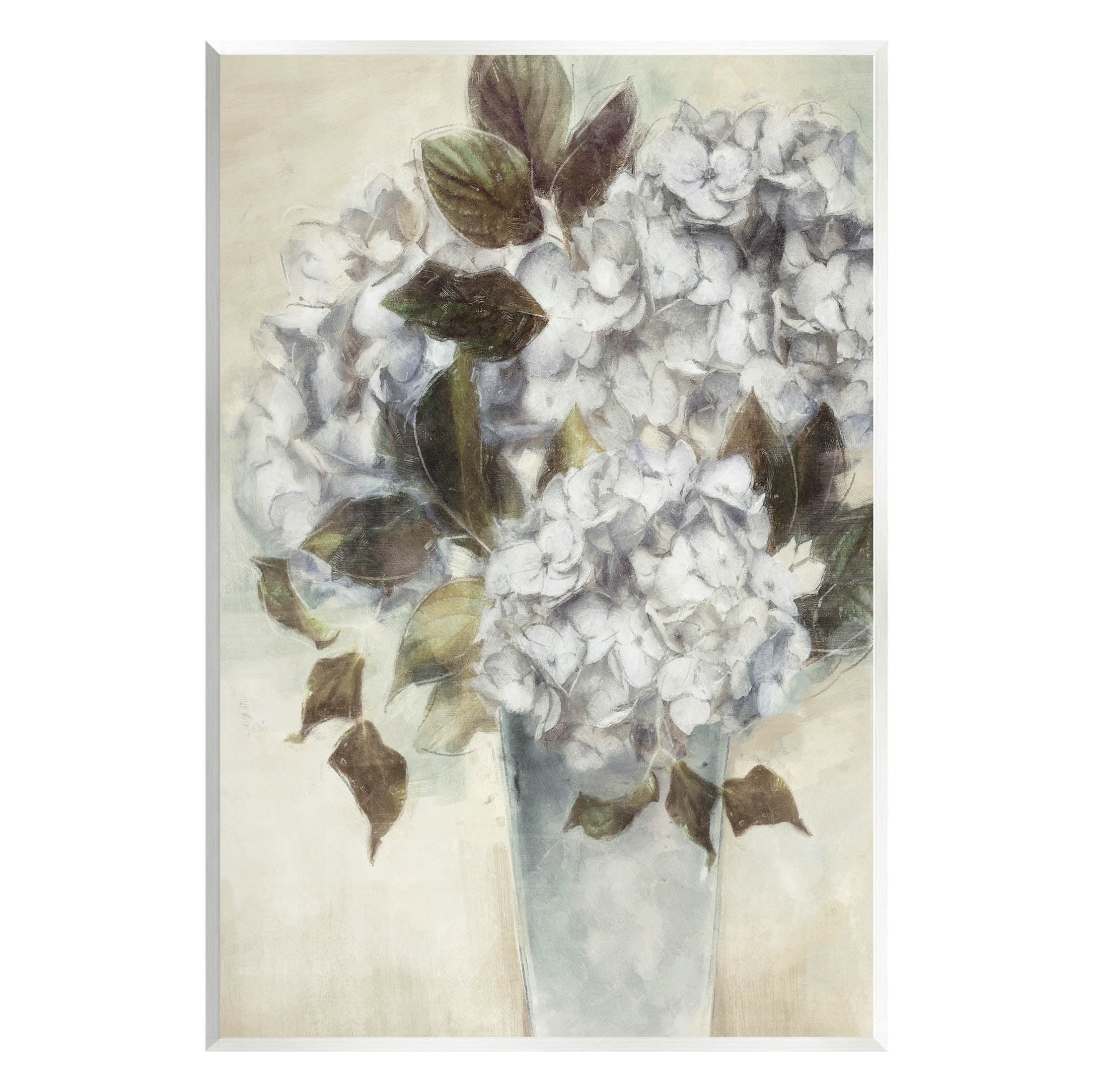 Stupell Industries Traditional White Blossom Bouquet Vase Painting Unframed Art Print Wall Art, Design by Nina Blue