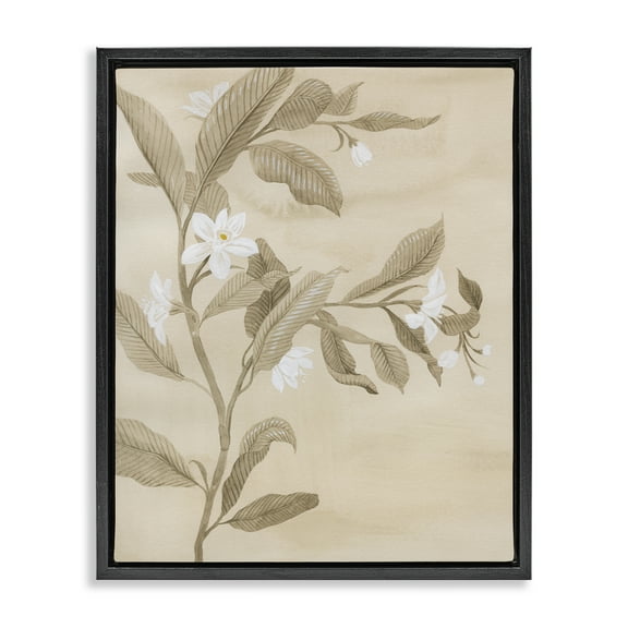 Stupell Industries Traditional White Daffodils Plants & Flowers Painting Black Floater Framed Canvas Art Print Wall Art, 17 x 21