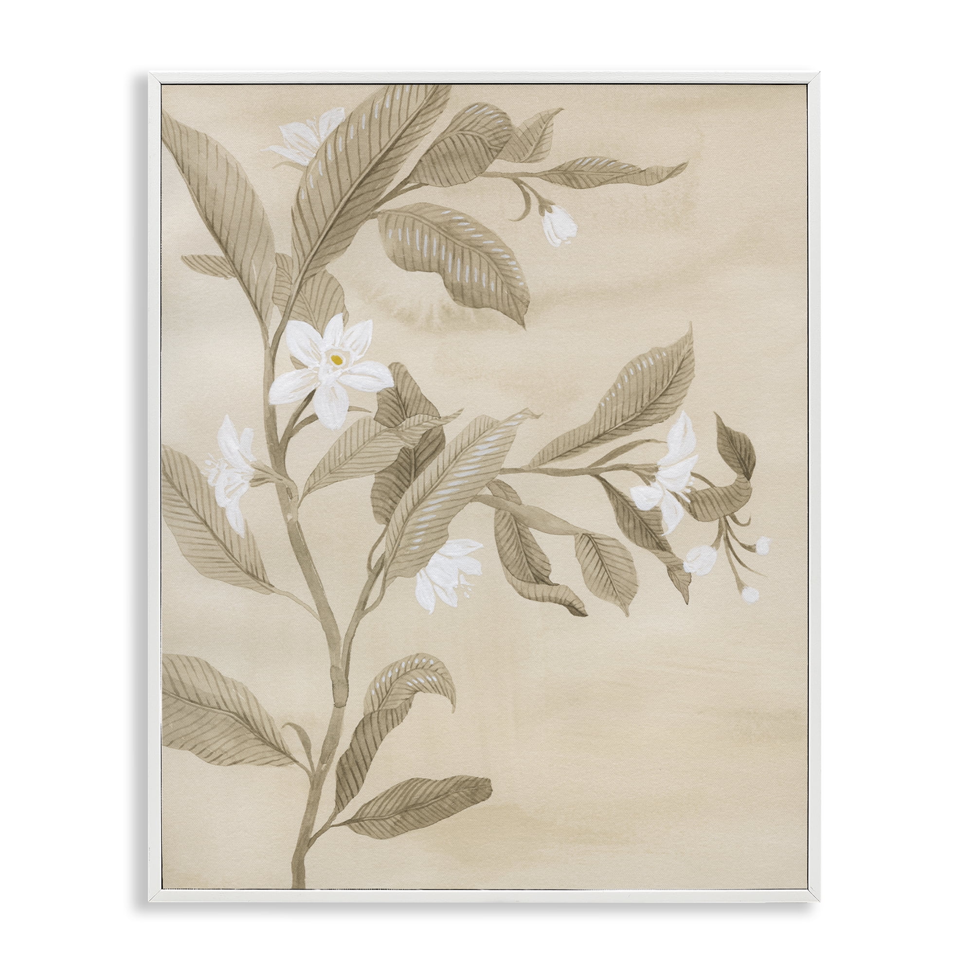 Stupell Industries Traditional White Daffodils Plants & Flowers Painting White Framed Art Print Wall Art, 11 x 14