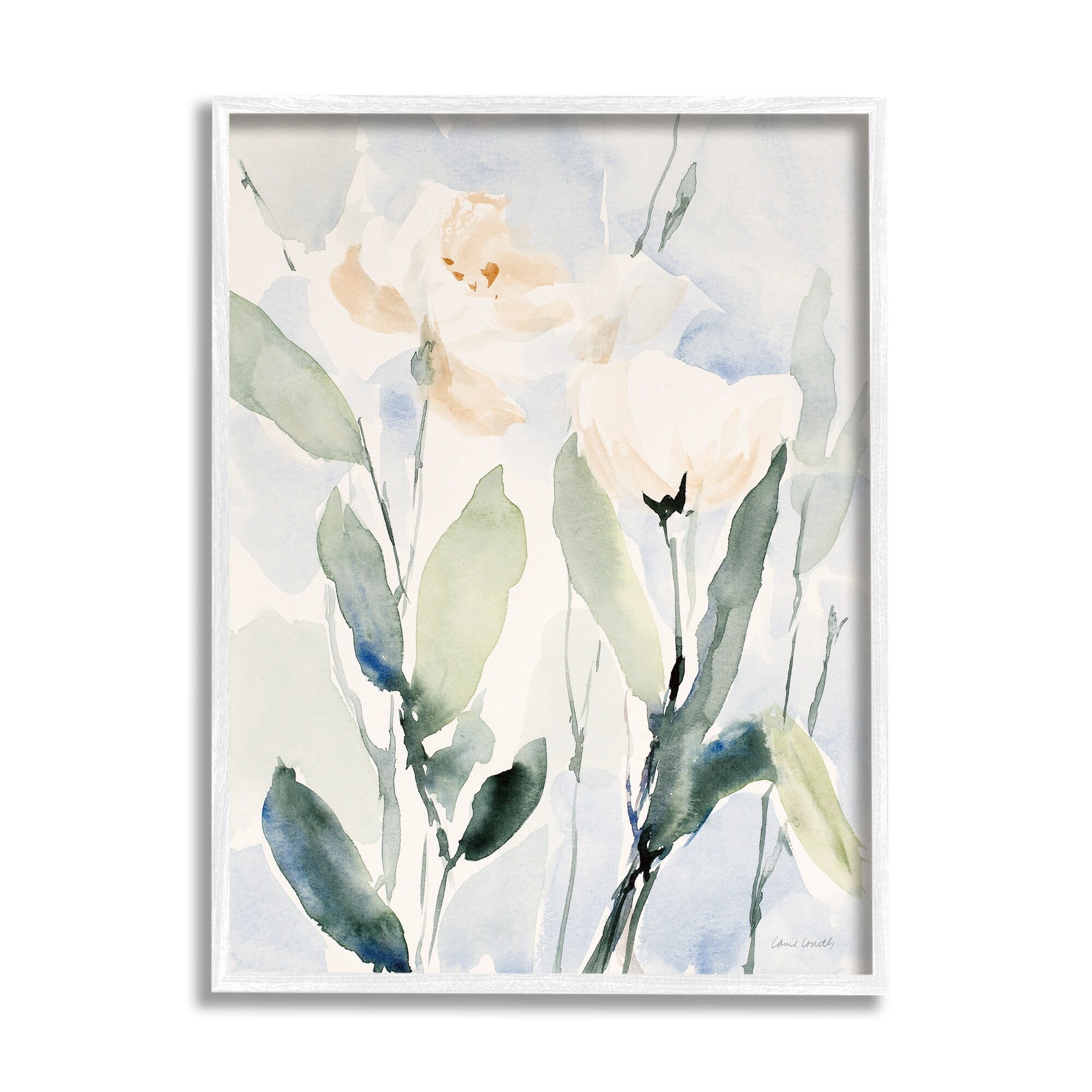 Stupell Industries Traditional White Flower Blossoms Watercolor Detail Painting White Framed Art Print Wall Art, Design by Lanie Loreth
