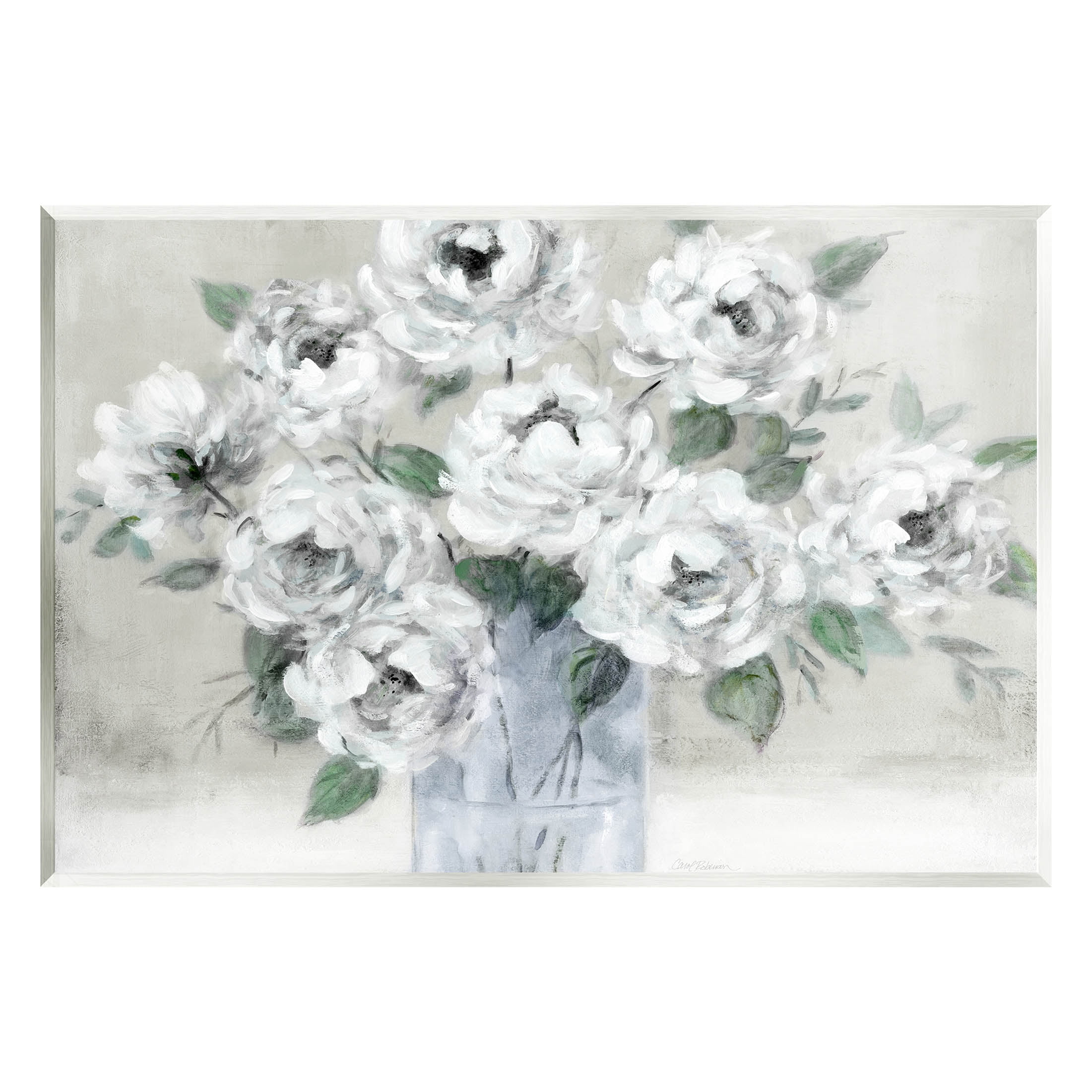 Stupell Industries Traditional White Flower Bouquet Painting Unframed Art Print Wall Art, Design by Carol Robinson