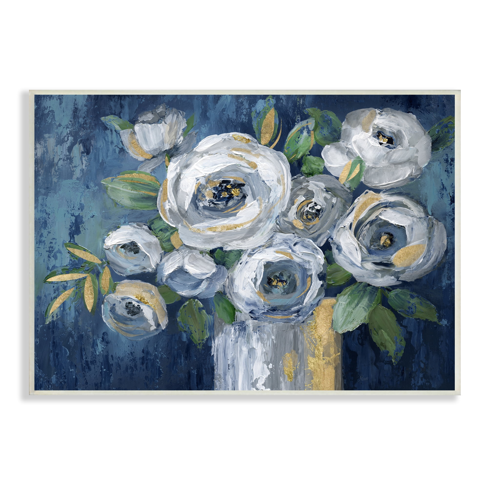 Stupell Industries Traditional White Peonies Flower Bouquet Painting Unframed Art Print Wall Art, 19x13, by Nan