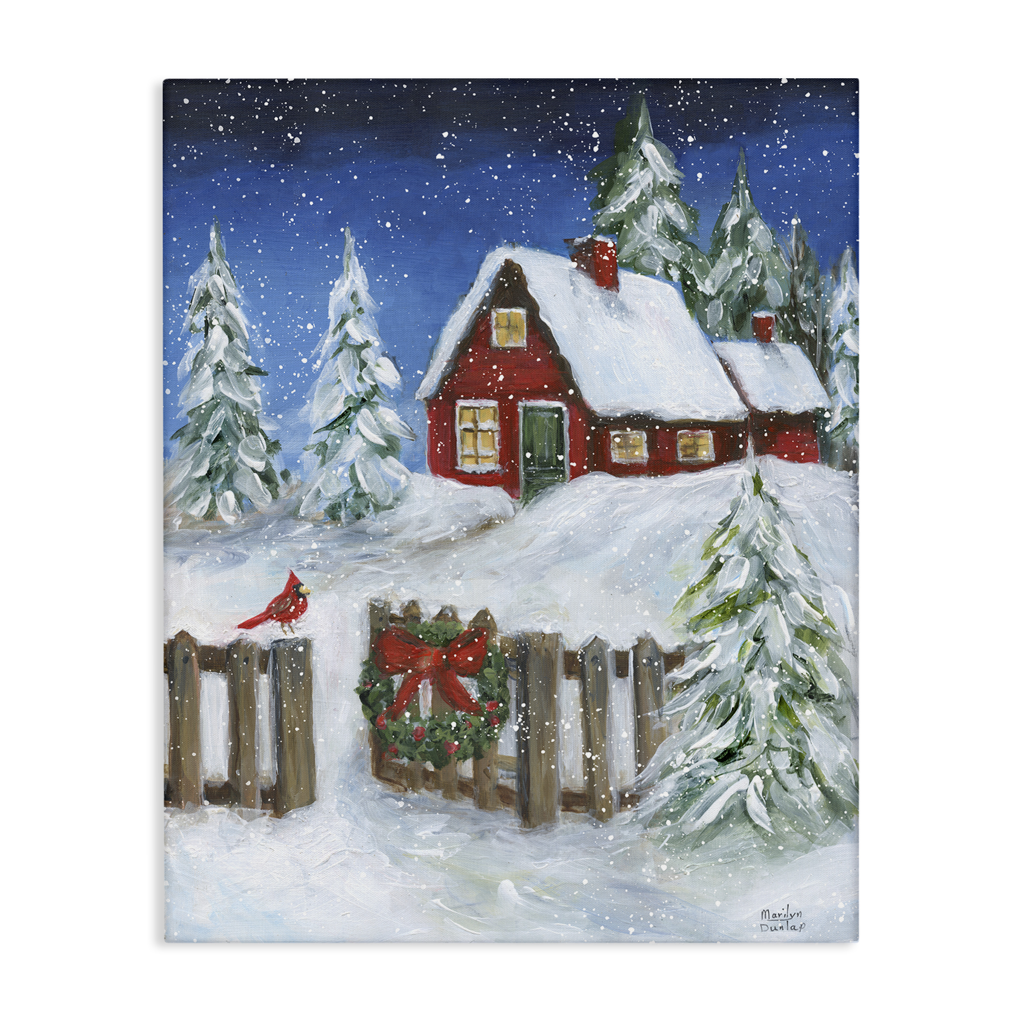 Stupell Industries Traditional Winter Scene Holiday Painting Gallery Wrapped Canvas Art Prints Wall Art, 30 x 40