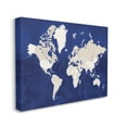 thumbnail image 1 of Stupell Industries Traditional World Map Neutral Tone Continents On Blue Global Painting Gallery-Wrapped Canvas Print Wall Art, 36 x 48, Design by BlursByAI, 1 of 5