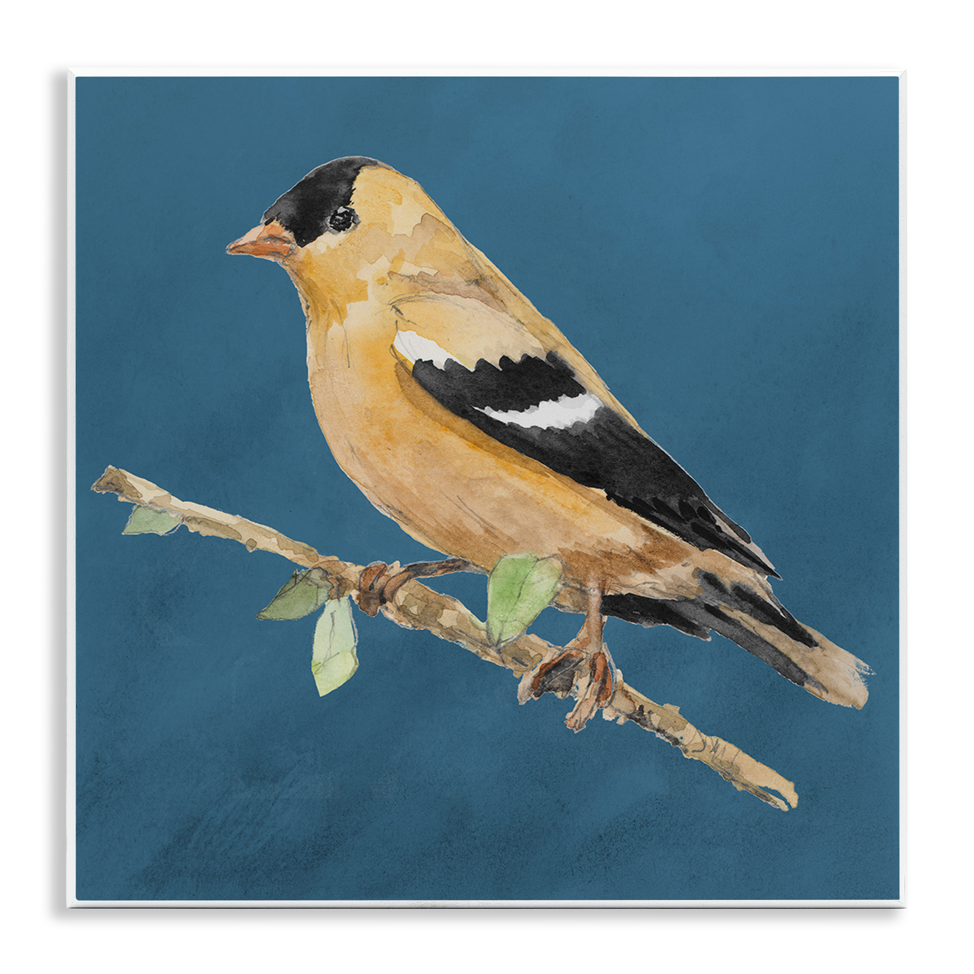 Stupell Industries Traditional Yellow Bird Animals & Insects Painting Unframed Art Print Wall Art, 12 x 12