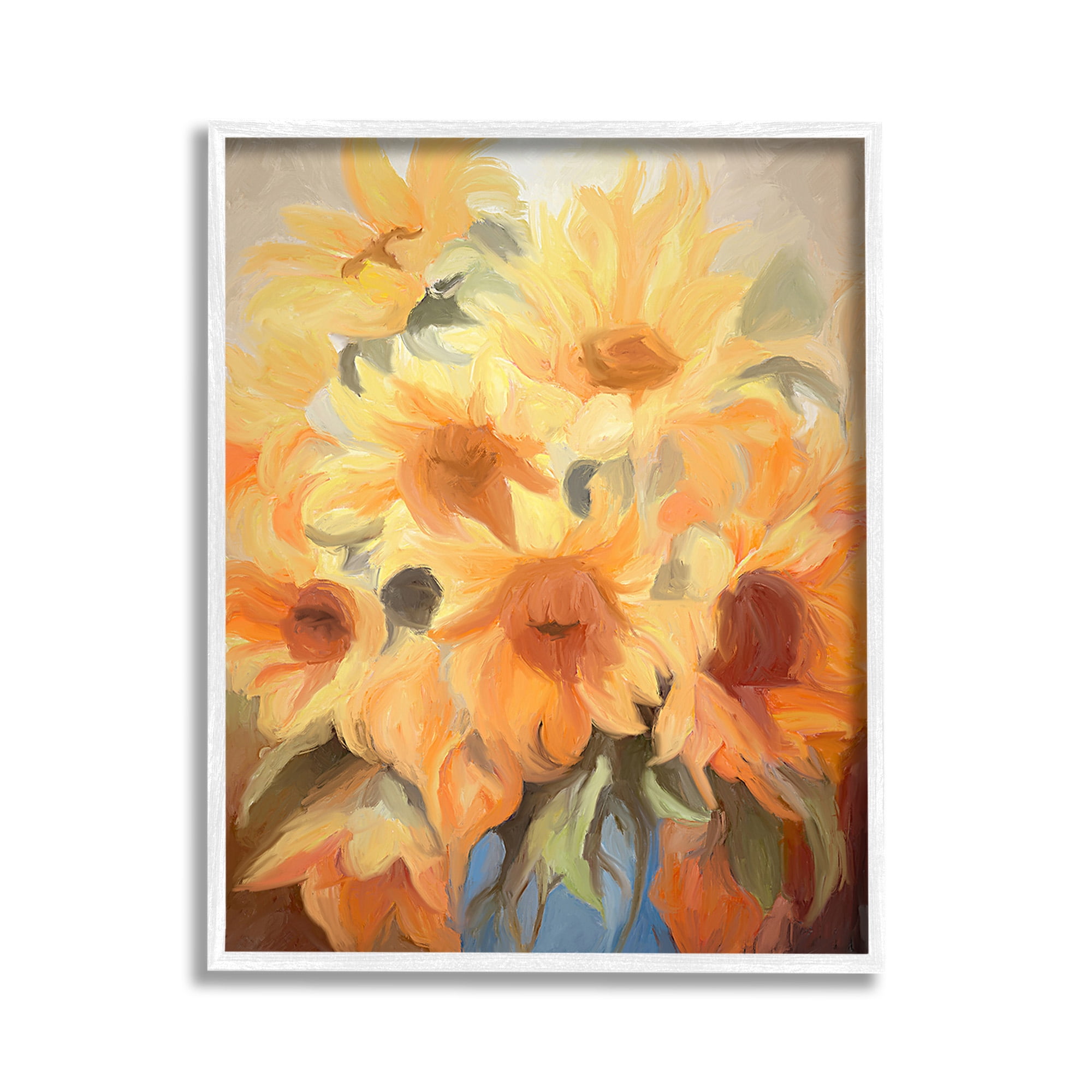 Stupell Industries Traditional Yellow Blooms Botanical & Floral Painting White Framed Art Print Wall Art, 11 x 14