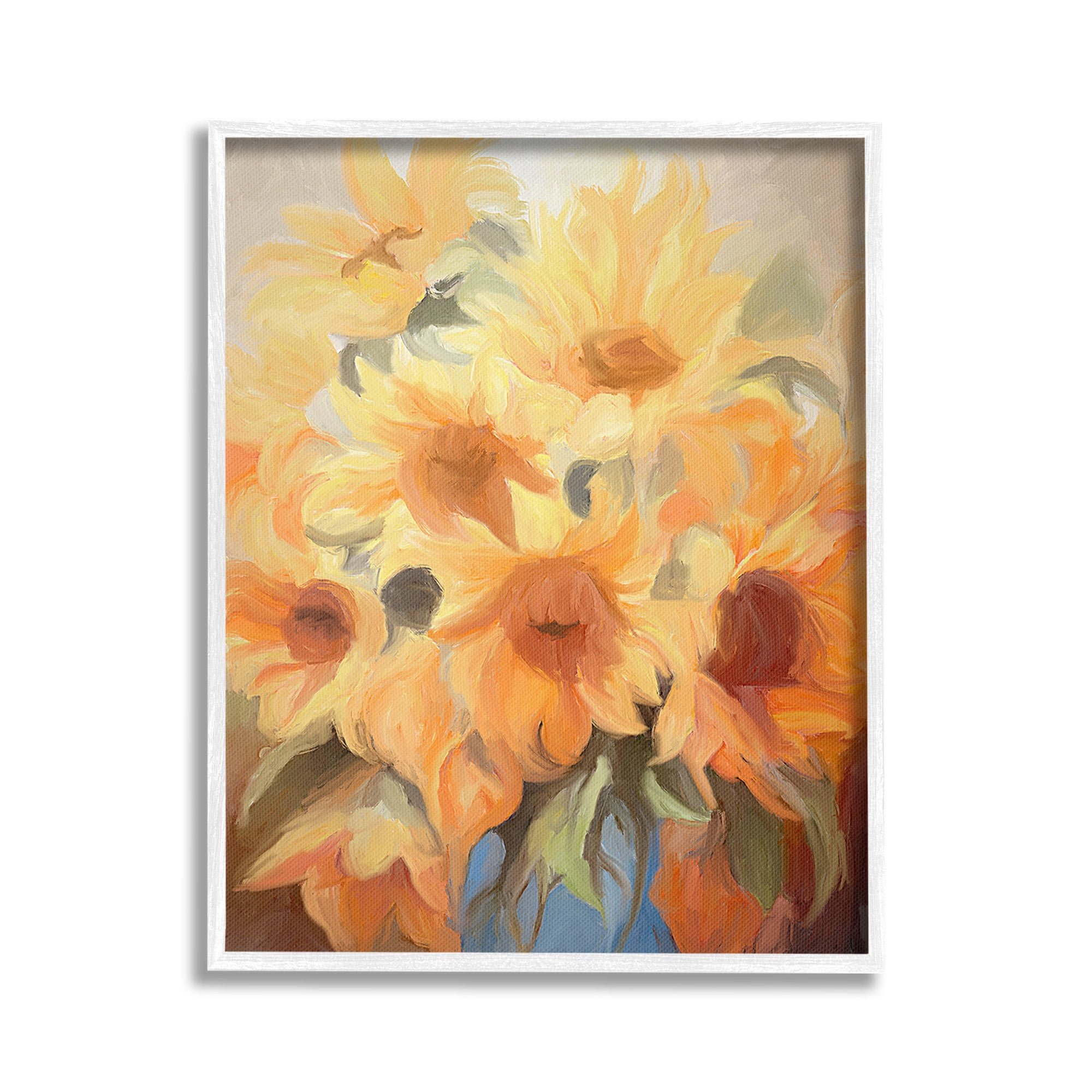 Stupell Industries Traditional Yellow Blooms Botanical & Floral Painting White Framed Art Print Wall Art, 24 x 30