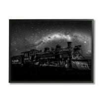 Stupell Industries Train & Night Sky Transportation Painting Black Framed Art Print Wall Art, 14 x 11