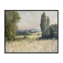 Stupell Industries Tranquil Abstract Countryside Landscape & Nature Painting Black Framed Art Print Wall Art, 14 x 11