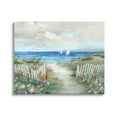 thumbnail image 1 of Stupell Industries Tranquil Beachside Flower Meadow Ocean Sailboats Scene Painting Gallery Wrapped Canvas Print Wall Art, Design by Nan, 1 of 7