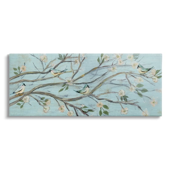 Stupell Industries Tranquil Blue Birds Cherry Blossom Tree Branch , 30 x 13, Design by Susan Jill